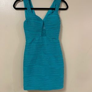 Teal blue mini dress